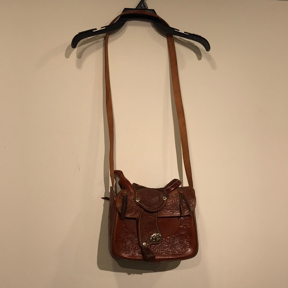 Vintage 60's  Brown Leather Purse